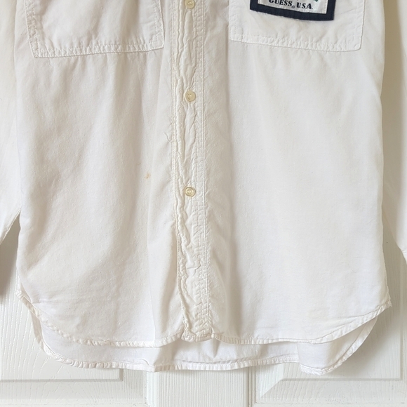 Guess by Georges Marciano 80's Vintage Long Sleeve Button Down Shirt White 1 - Picture 9 of 14